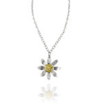 one flower coin necklace silver vermeil