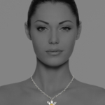 one flower coin necklace silver vermeil