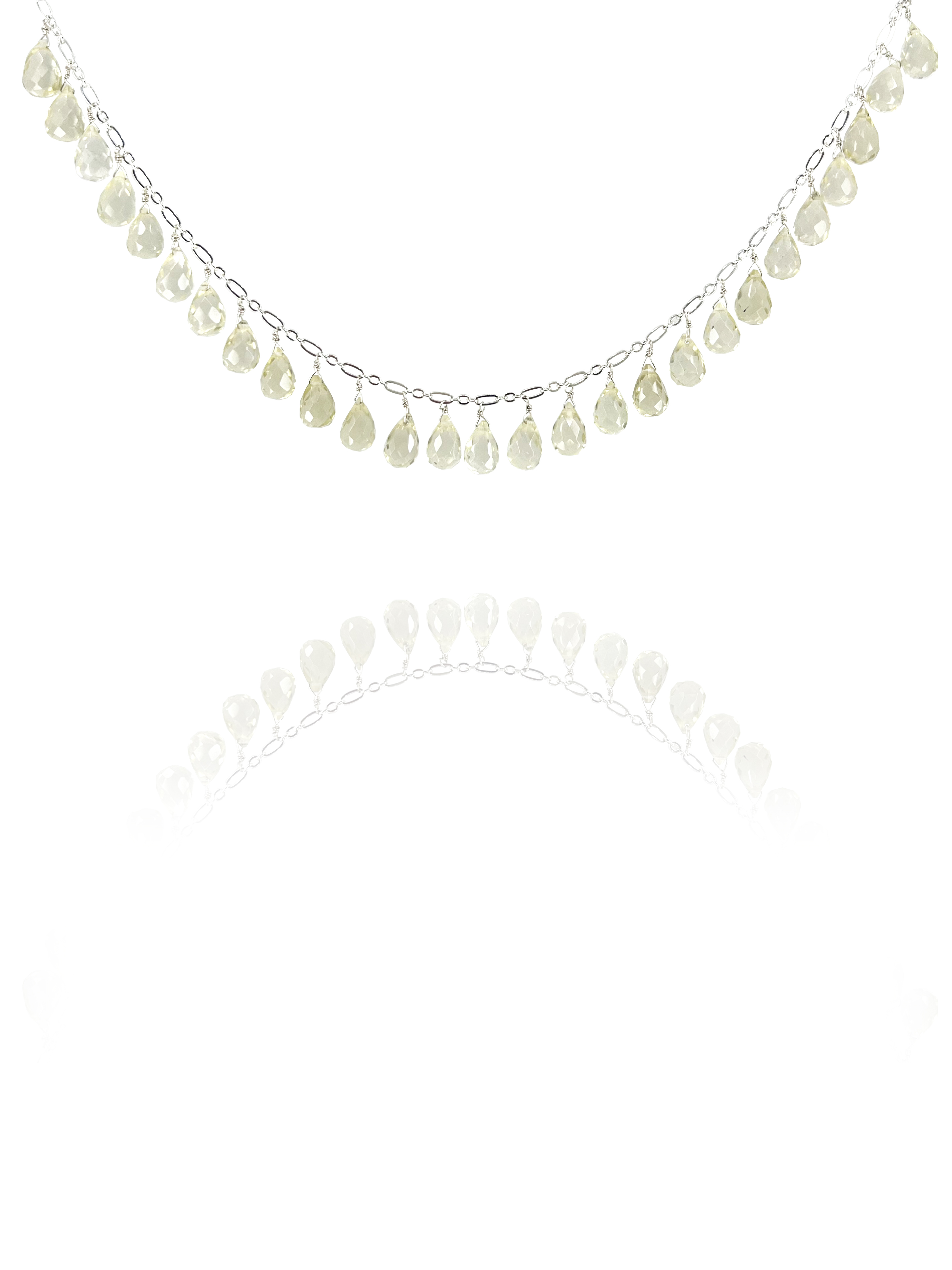 one necklace silver lime quartz