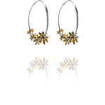 persian rosette hoop earrings silver vermeil