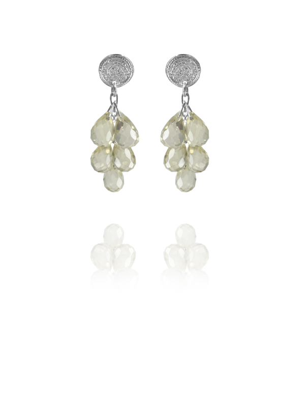 stars earrings silver lime quartz