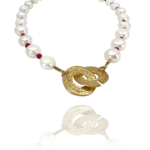 pearlsruby pendent silver vermeil ruby pearl pyrite