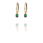 Amalia hoop vermeil green onyx earrings G