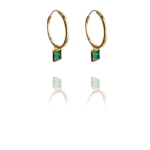 Amalia hoop vermeil green onyx earrings G