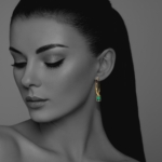 Amalia hoop vermeil green onyx earrings G