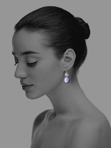 Hope lavender amethyst earrings small
