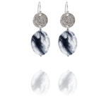 Hope black rutile quartz earrings silver S