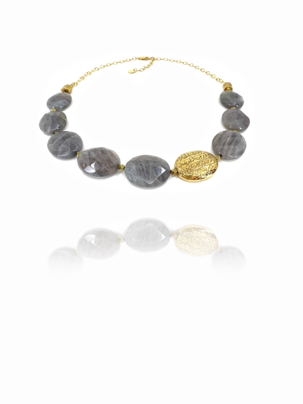 Hope faceted labradorite silver vermeil necklace