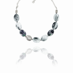 Hope necklace black rutile quartz silver S