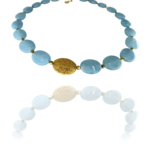 Hope small necklace silver vermeil aquamarine G