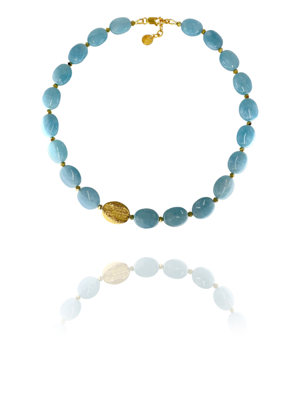 Hope small necklace silver vermeil aquamarine G