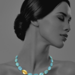 Hope small necklace silver vermeil aquamarine G