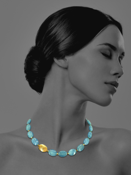 Hope aquamarine vermeil small necklace