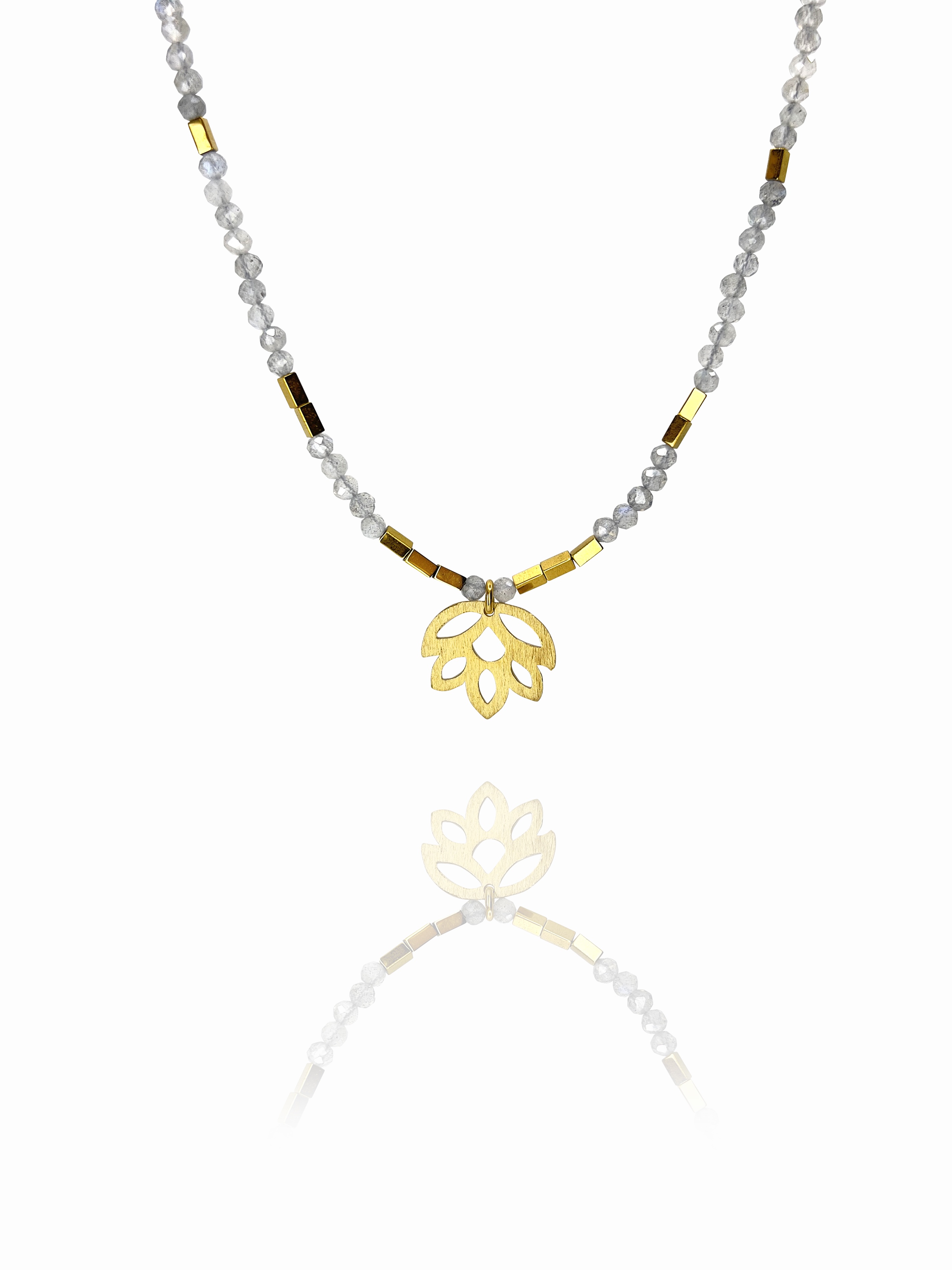 New bloom necklace labradorite vermeil silver faceted G