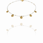 Pearl coins necklace pearl silver vermeil G