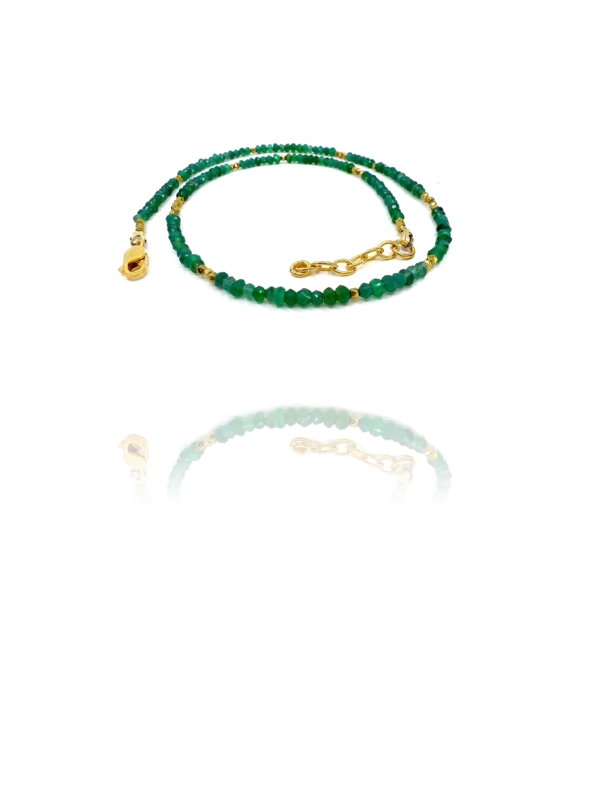 Stars green onyx vermeil necklace