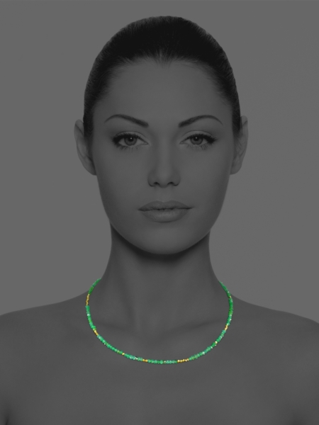 Stars green onyx vermeil necklace