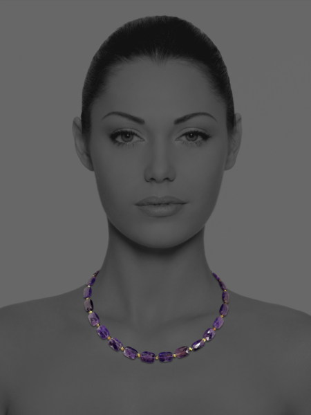 Stars faceted amethyst vermeil necklace