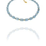 Star necklace vermeil silver faceted aquamarine G