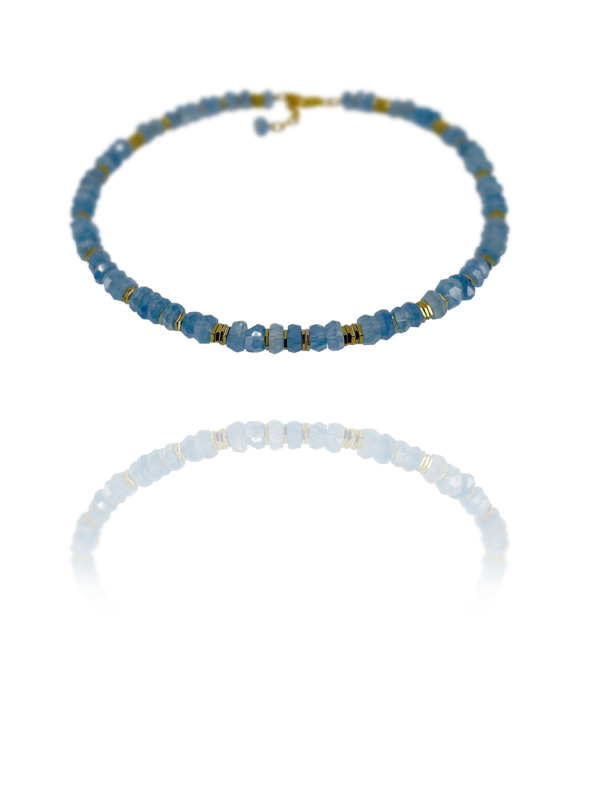 Stars Aquamarine faceted vermeil necklace