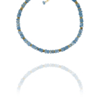 Star necklace vermeil silver faceted aquamarine G