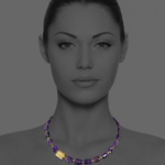 Star necklace vermeil silver faceted amathyst G