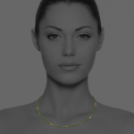 Stars necklace vermeil green garnet G