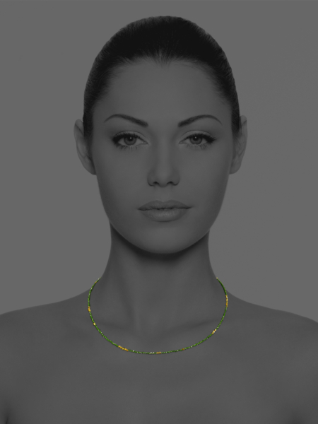 Stars green garnet vermeil necklace