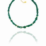 Stars necklace vermeil green onyx G