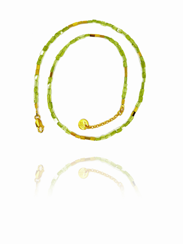 Stars peridot vermeil necklace