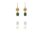 coins amalia small earrings vermeil green onyx G