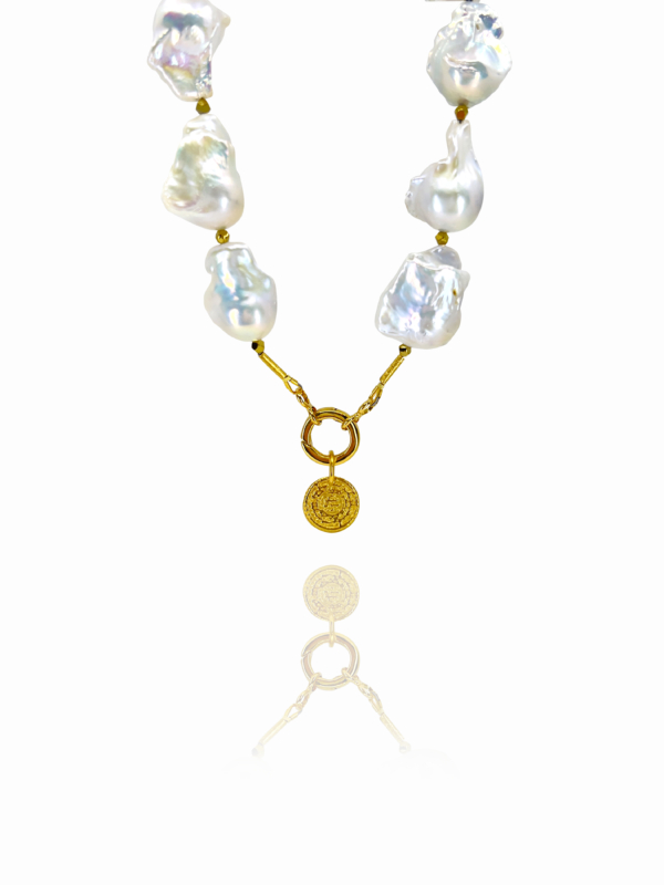 Unique silver vermeil pearl necklace