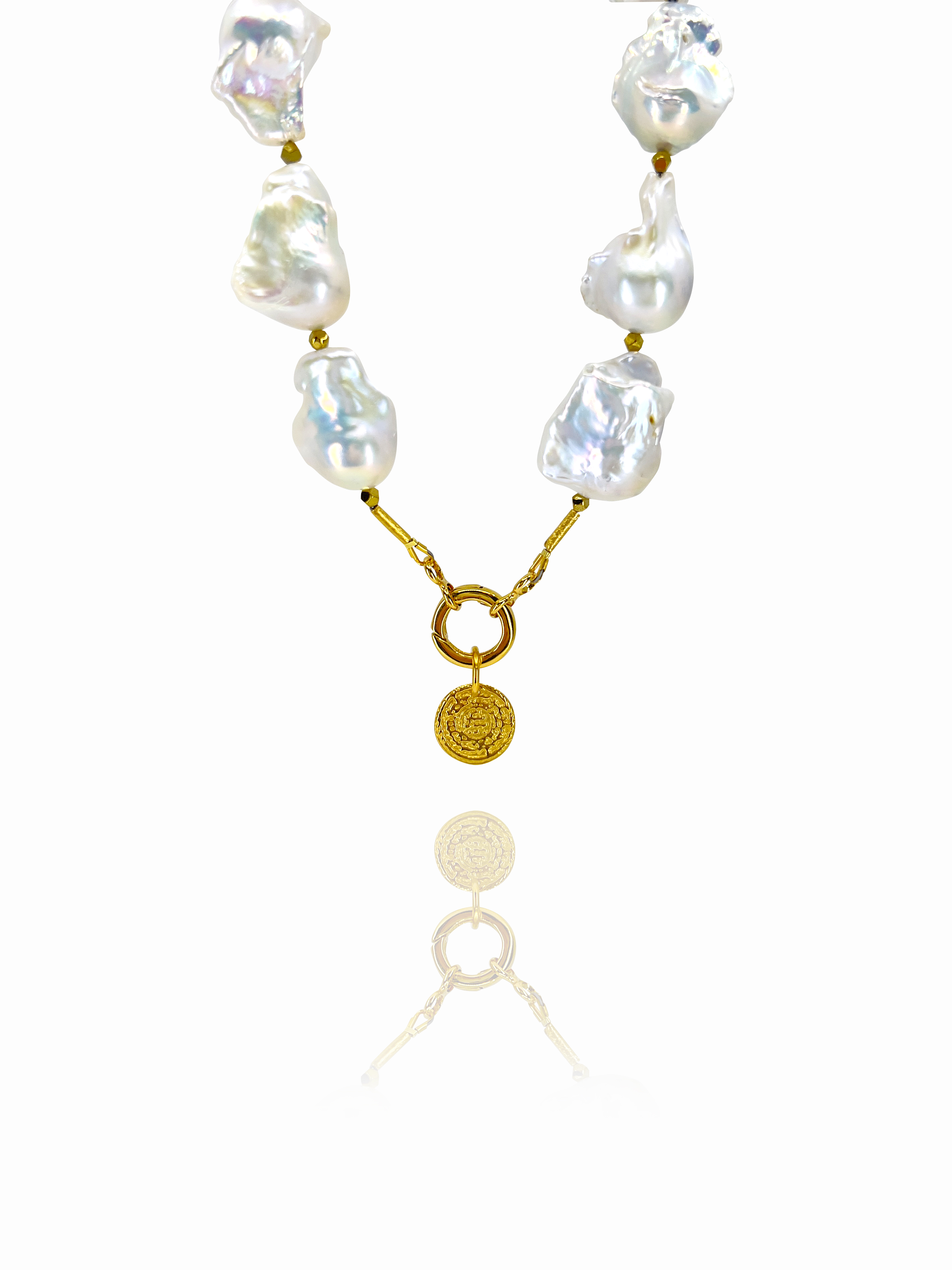 unique silver vermeil pearl necklace G