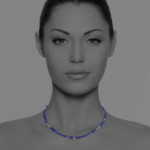 Stars lapis necklace silver faceted pyrite lapis S