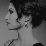 Persian coin silver garnet earrings