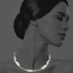 Stars crystal Pearl necklace vermeil