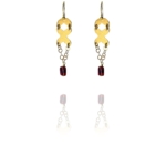 Assyrian petal earrings garnet vermeil