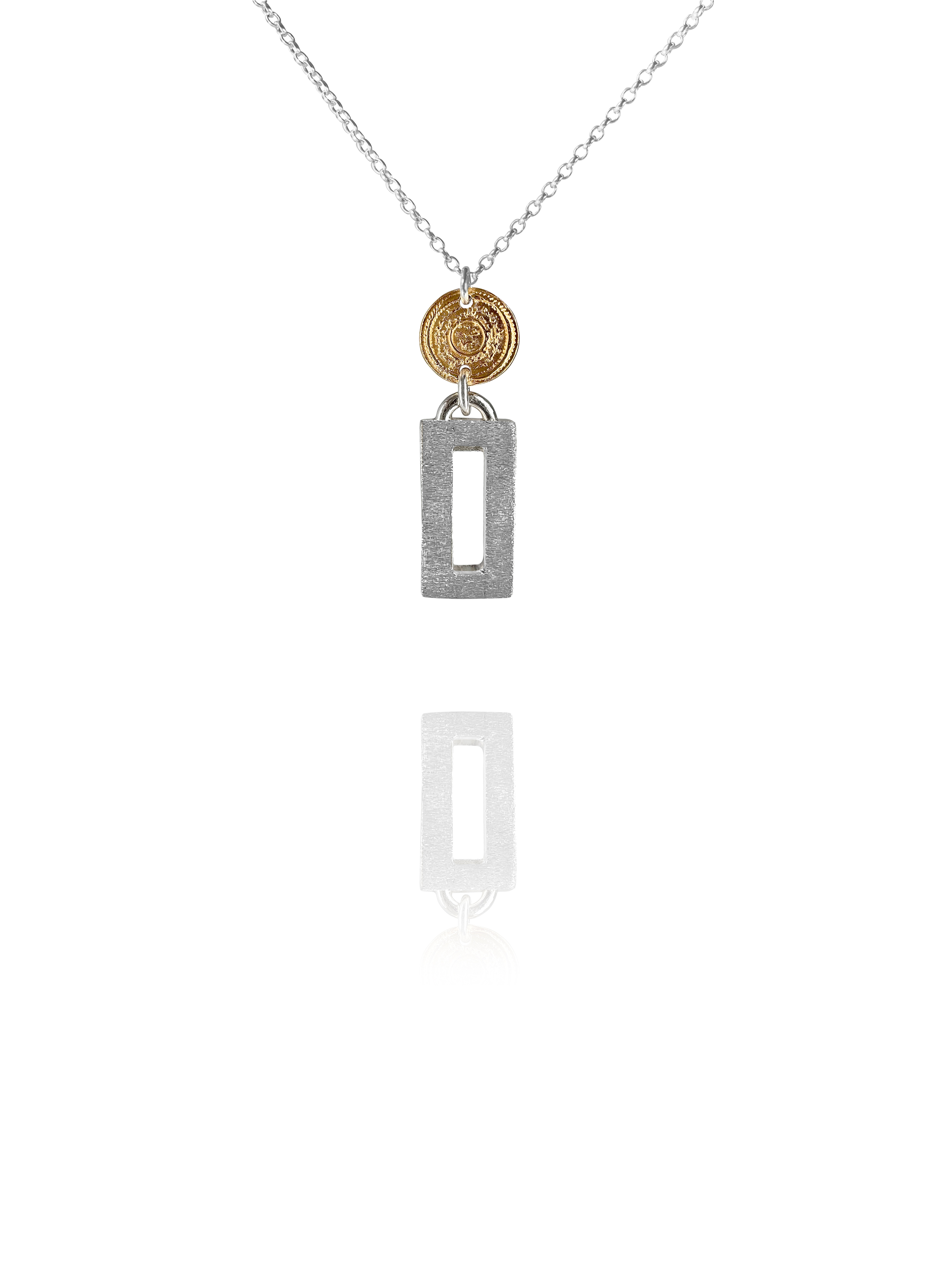 Coin Oblong vermeil necklace