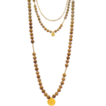 One dome necklace natural wood vermeil One dome necklace natural wood vermeil