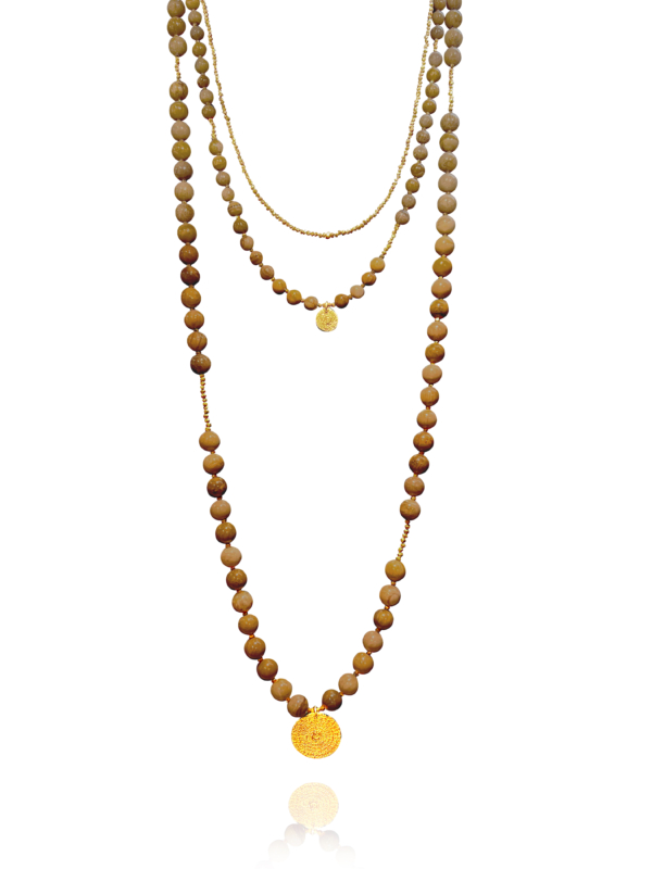 Unique Dome Natural Wood Long Necklace Unique Dome Natural Wood Long Necklace