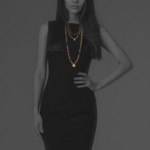 One dome necklace natural wood vermeil