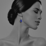 Star chain earings lapis silver Lapis