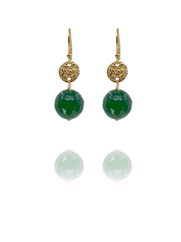 Old Persian Coin green onyx earrings