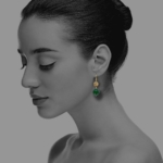 Star earrings green onyx vermeil G