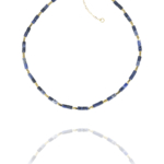 Star necklace vermeil mix lapis pyrite