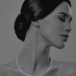 Stat necklace aquamarine pyrite vermiel
