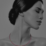 Stat necklace garnet pyrite vermiel