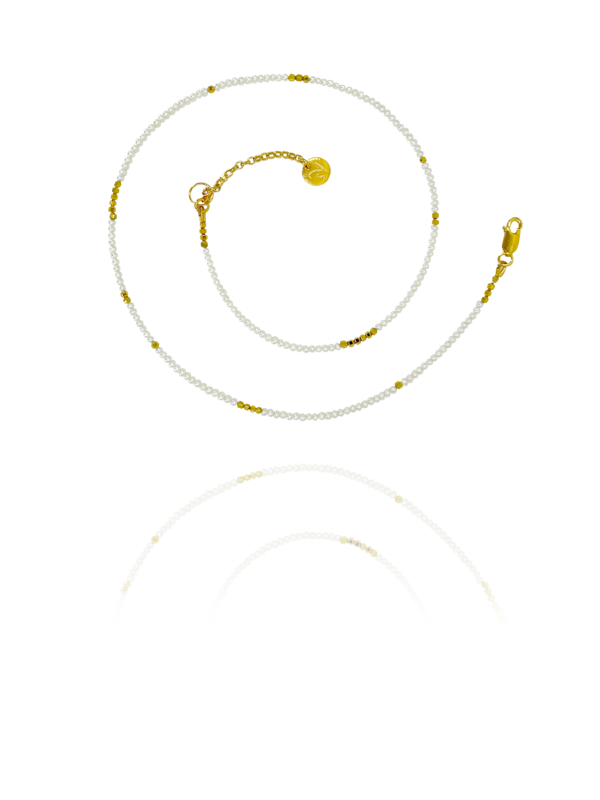 Stars Natural Cultured Pearl Vermeil Necklace