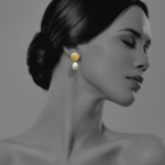 assyrian New flower earrings pearl vermeil GS