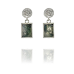 Coins Amalia Moss Agate earrings
